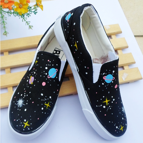 Harajuku Galaxy Hand-Painted Canvas Shoes KF10080