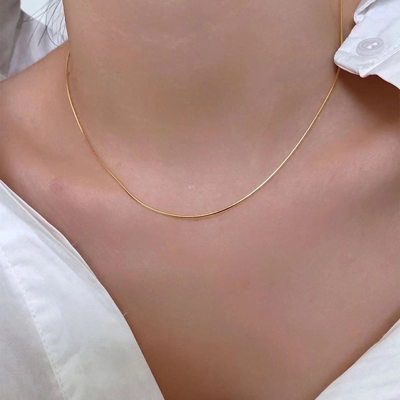 Minimalist Solid Color Stainless Steel Necklace In Bulk