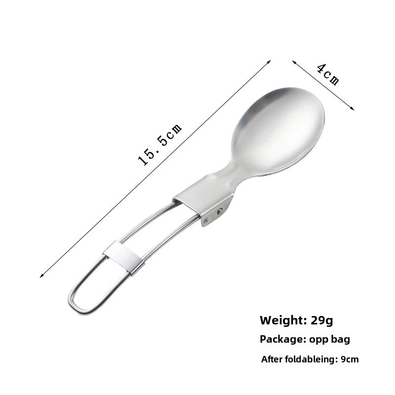 Stainless Steel Folding Spoon. Folding Cutlery Knife Salad Spoon With Fork Folding Spoon Outdoor Portable Set