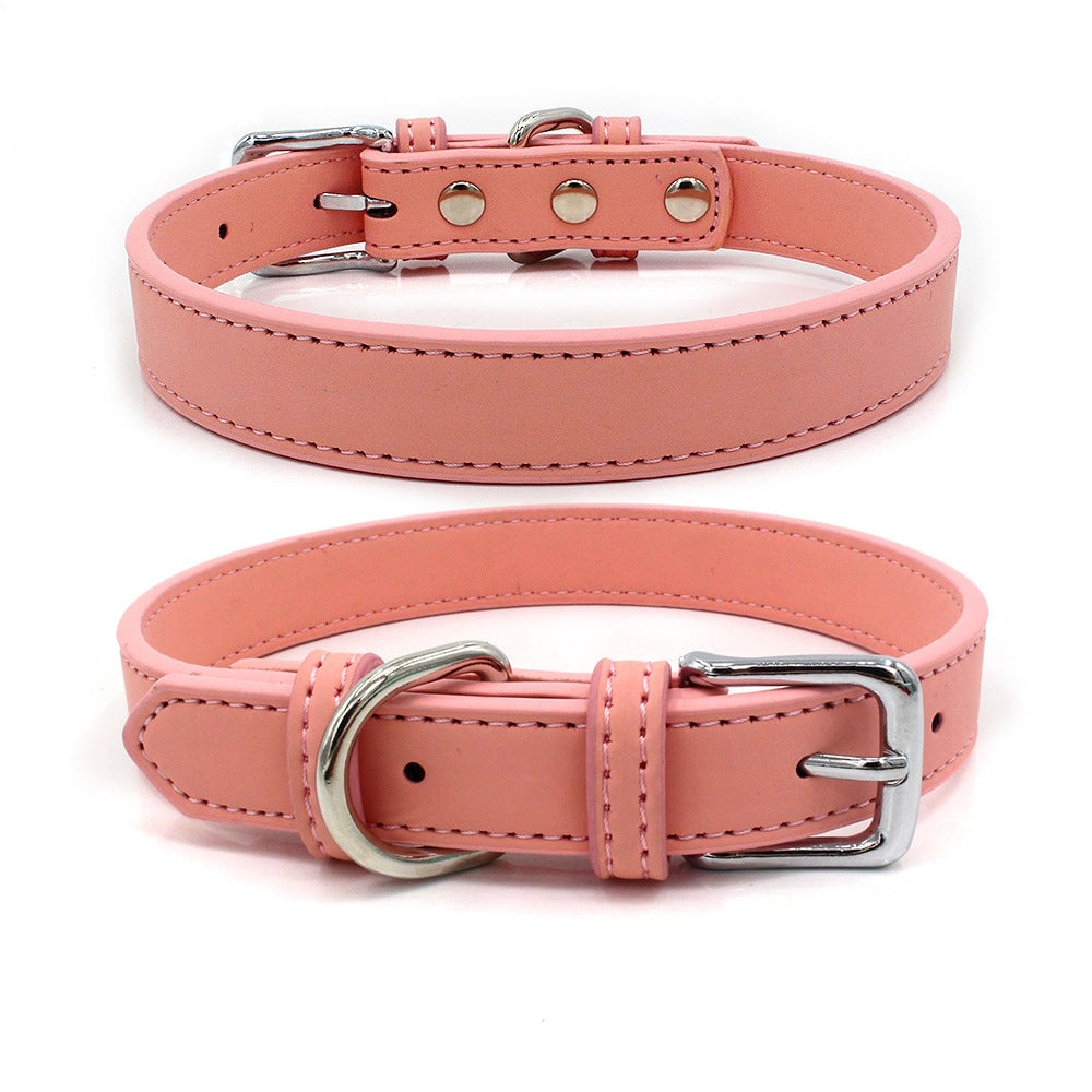 Flower Decor Leather Dog Cat Collar