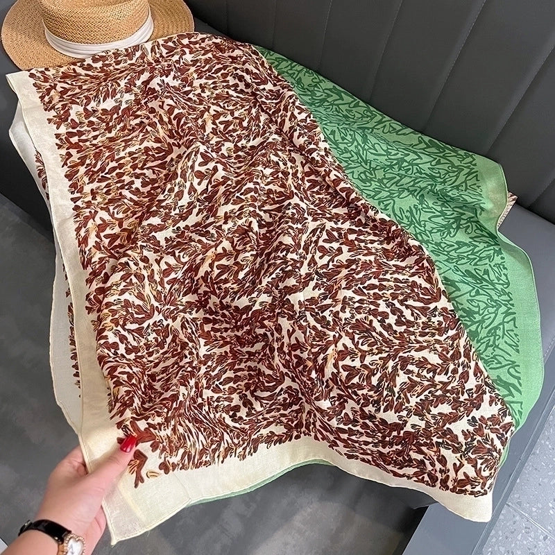 Women's Elegant Minimalist Digital Printing Polyester Silk Scarf