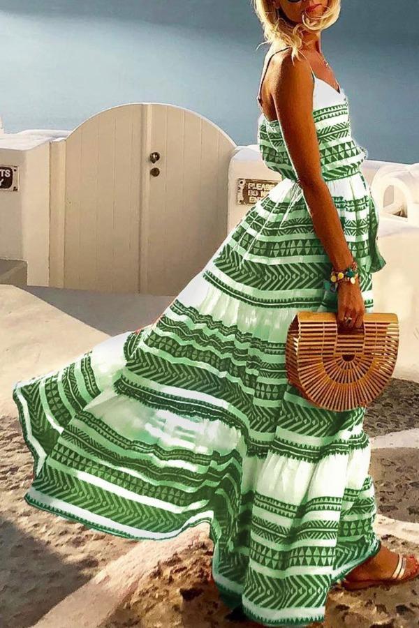 Geometric Printed Maxi Dress (2 Colors)