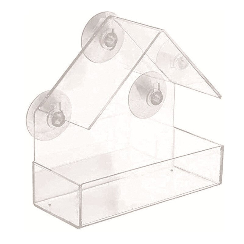 House With Feeder Suction Cup With Birds