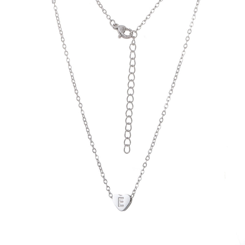 Stainless Steel Titanium Steel 18K Gold Plated Minimalist Letter Heart Shape None Pendant Necklace