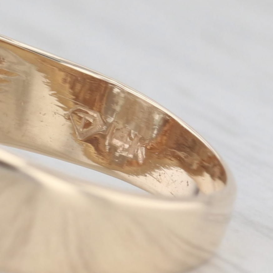 1.20ctw Diamond Cluster Ring 14k Yellow Gold Size 10 Men's