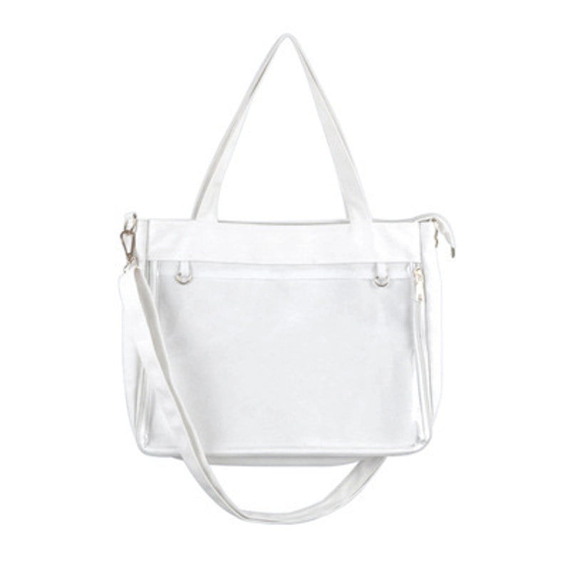 Women's Medium PVC Solid Color Classic Style Square Zipper Shoulder Bag