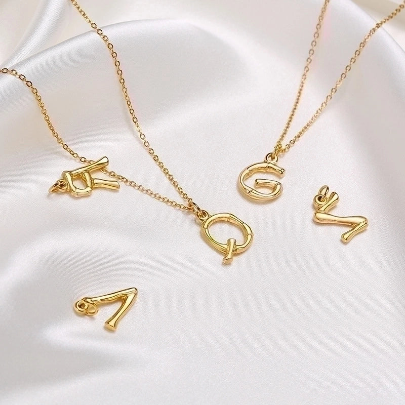 Fashion Letter 201 Stainless Steel 18K Gold Plated Polishing Plating Stainless Steel Necklaces