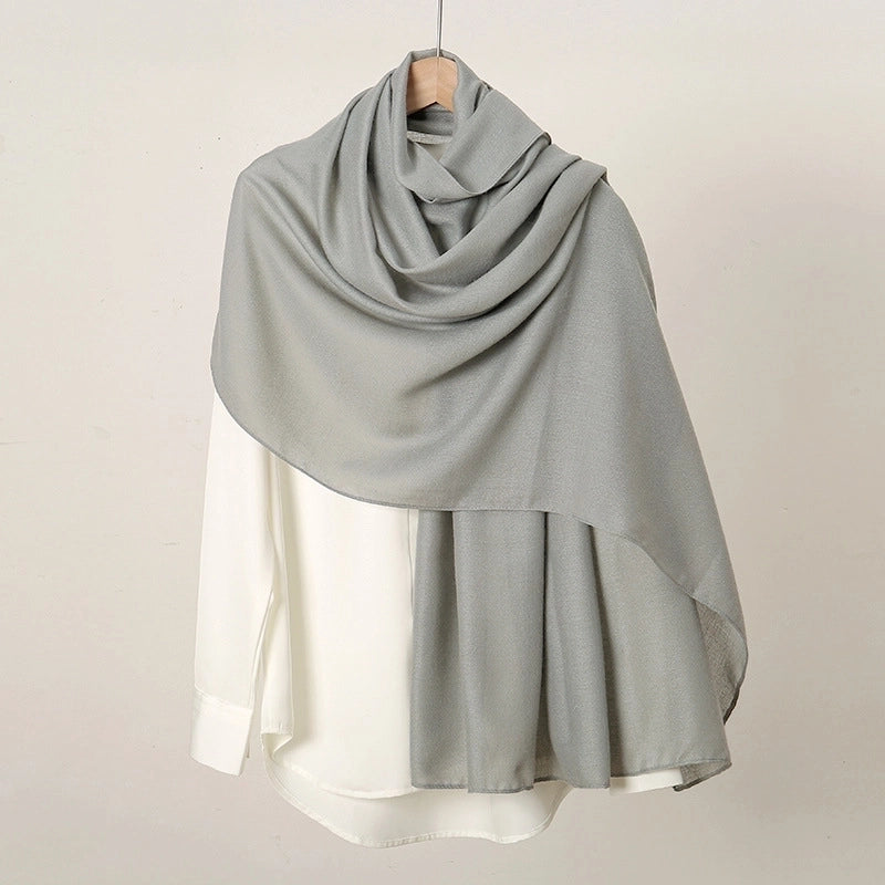 Autumn And Winter New Solid Color Simple Versatile Cotton And Linen Scarf Women's Hot Fashion New Long Towel In Stock