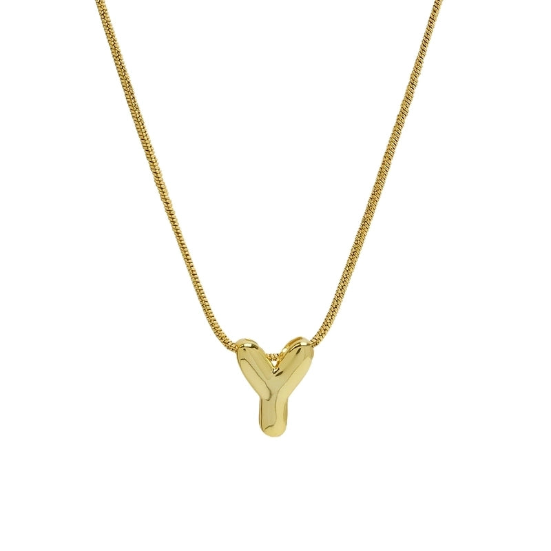 2 Pieces Basic Modern Style Classic Style Letter 304 Stainless Steel Brass Plating Pendant Necklace