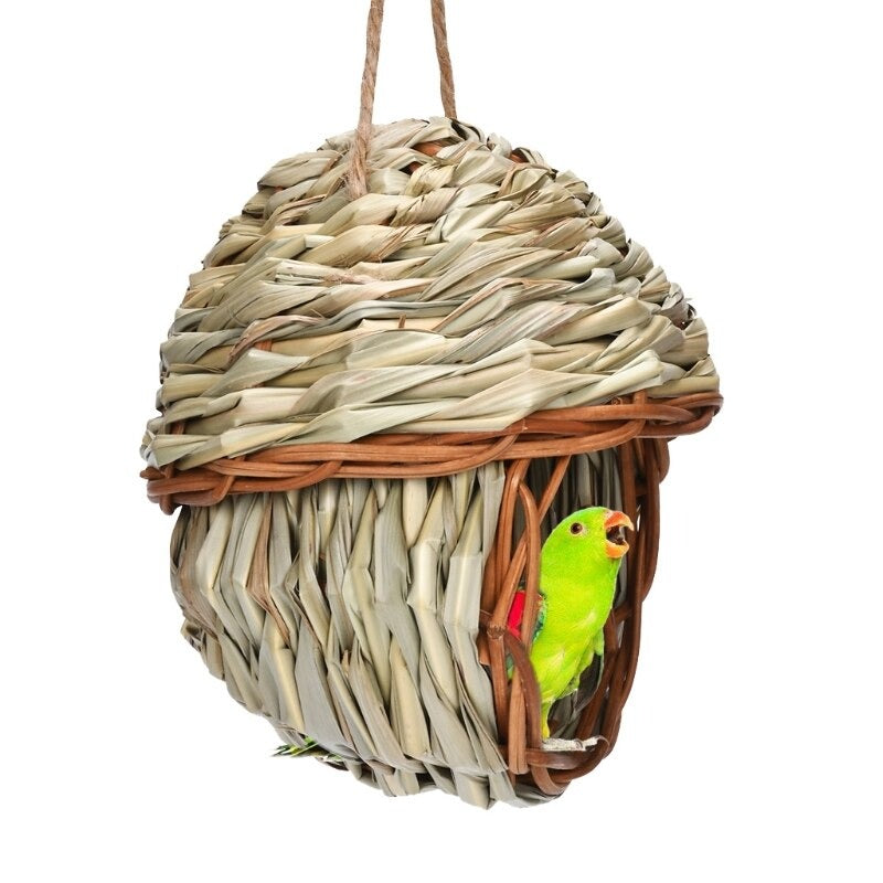Handmade Birdhouse Straw Nest