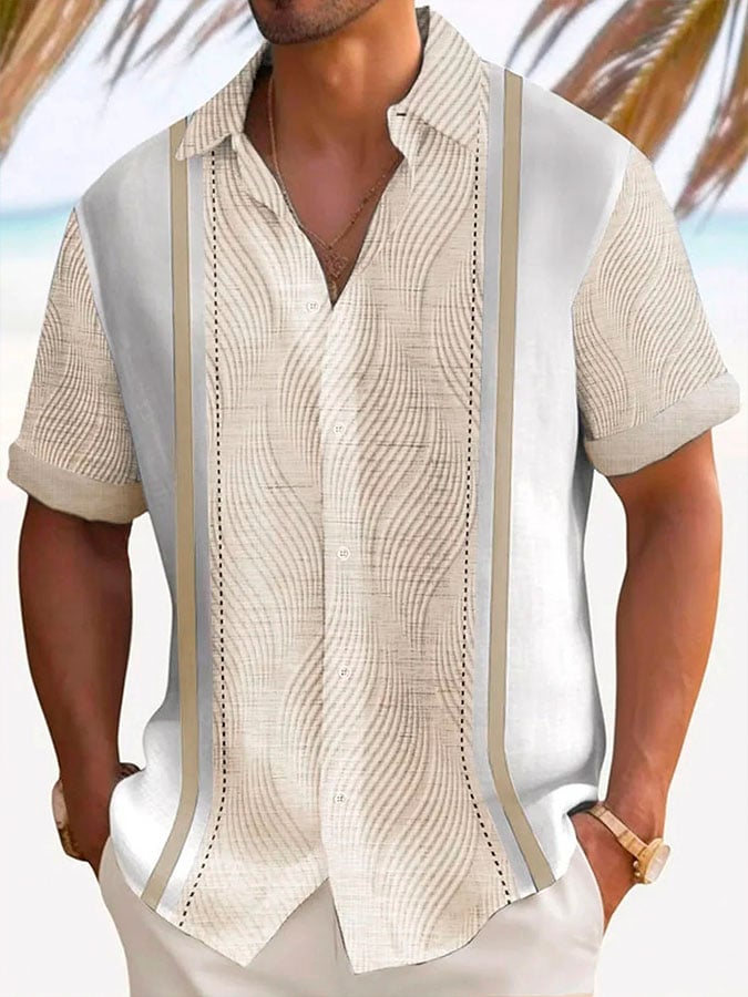 Men's casual holiday short-sleeved shirt