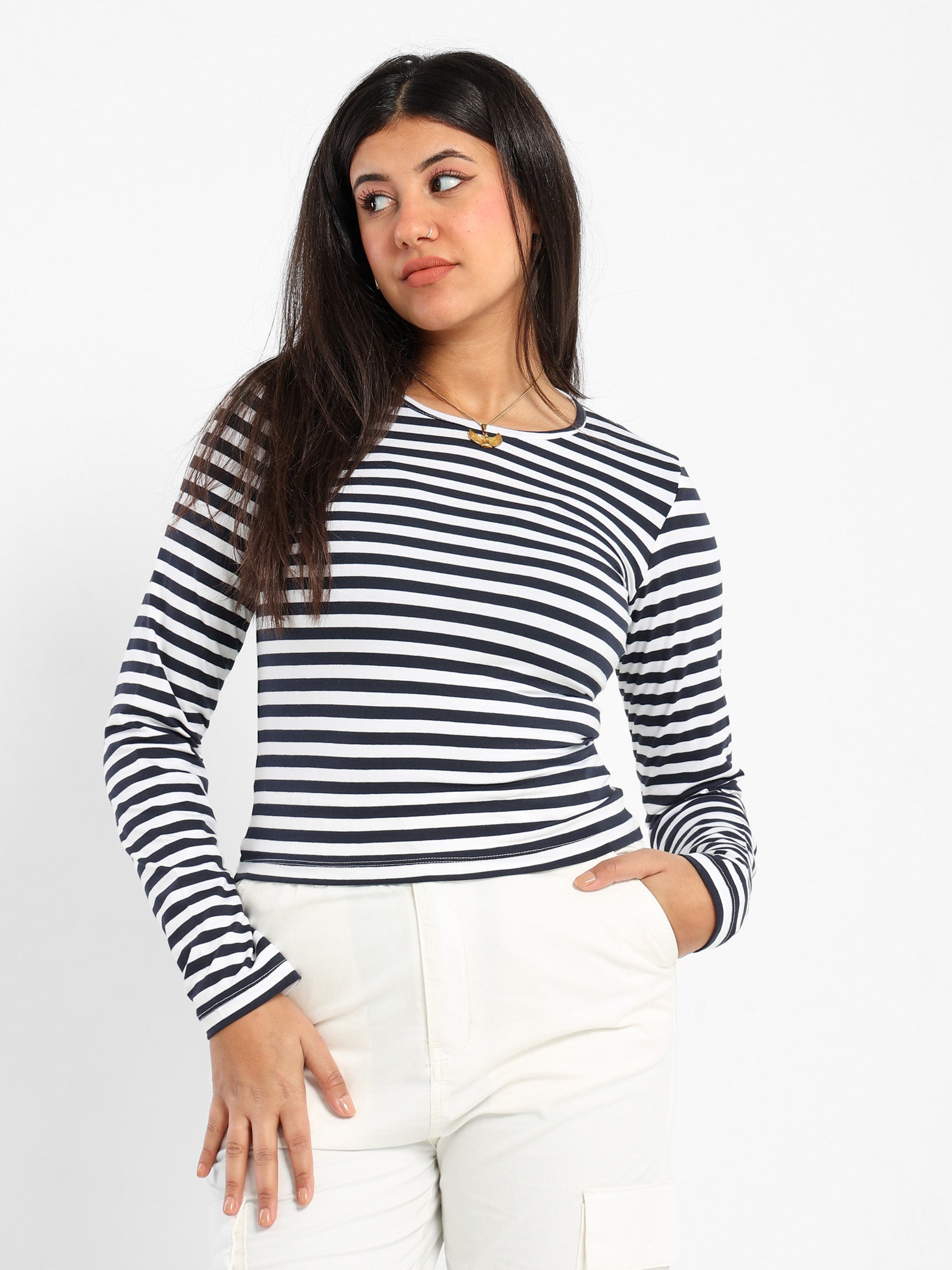 Striped Long Sleeves Top