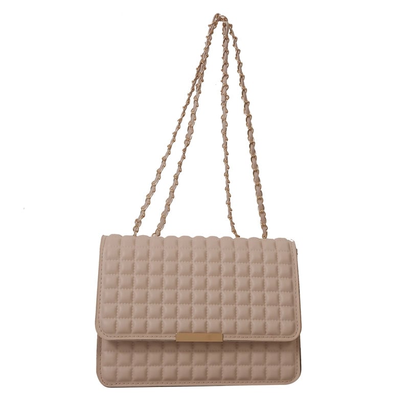 Women's Pu Leather Solid Color Streetwear Square Magnetic Buckle Shoulder Bag Crossbody Bag