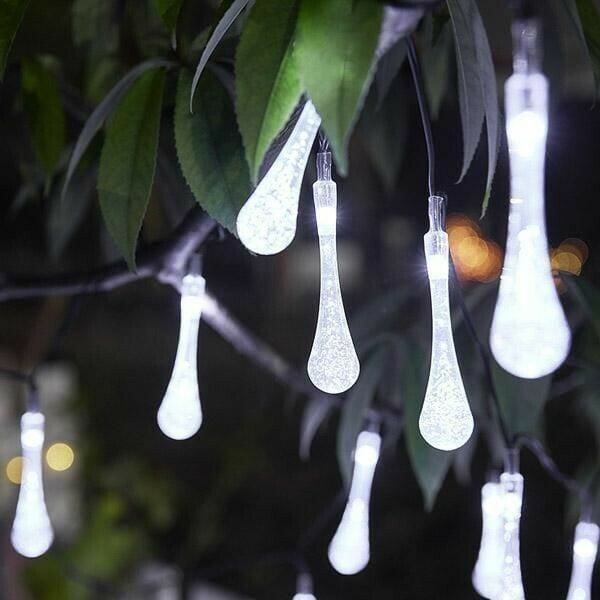50% OFF！Solar-Powered Raindrop String Lights-Buy 2 Free Shipping