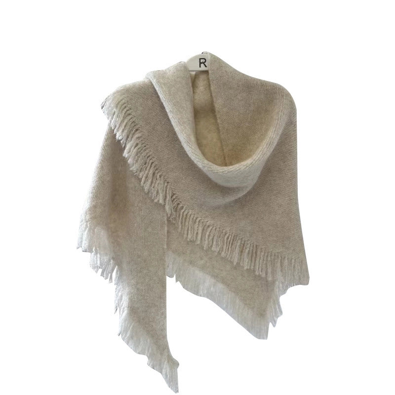 Unisex Minimalist Solid Color Wool Blend Scarf