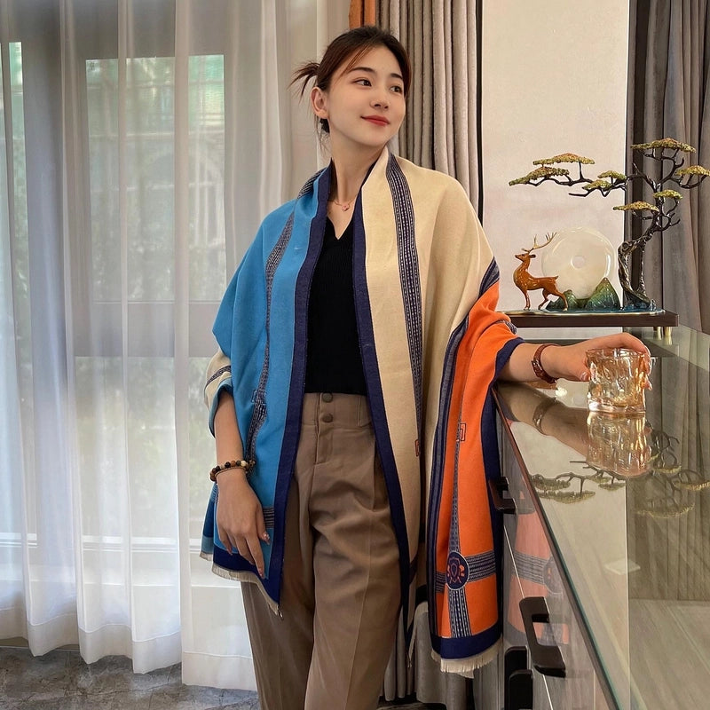 Belt Buckle High Quality Cashmere Air Conditioning Shawl Summer Office Nap Blanket Sofa Blanket Thermal Scarf Multi Explosions