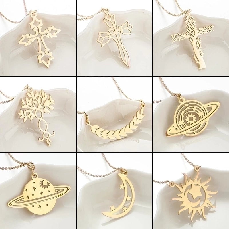 Fashion Sun 201 Stainless Steel 18K Gold Plated Plating Stainless Steel Necklaces