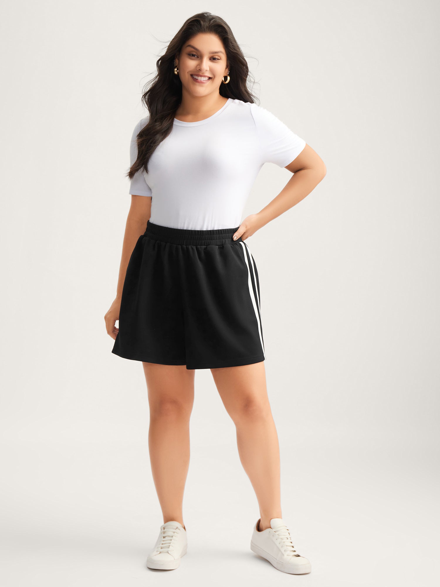 Side Drawstring Straight-Leg Shorts