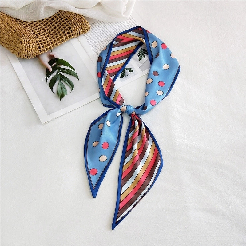 Women's Sweet Polka Dots Heart Shape Butterfly Polyester Satin Printing Silk Scarves