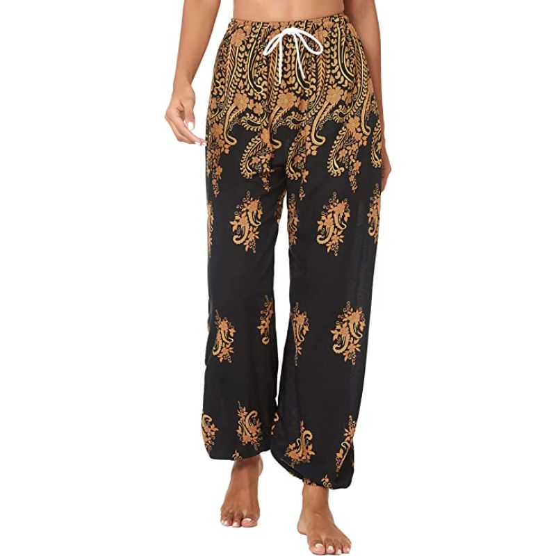 Floral Print Boho Yoga Pants Harem Pants Jogger Pants