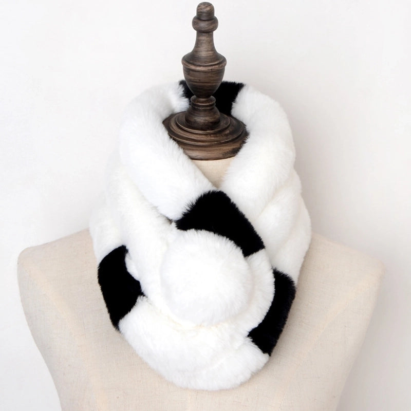 Unisex Elegant Vintage Style Solid Color Imitation Fur Scarf