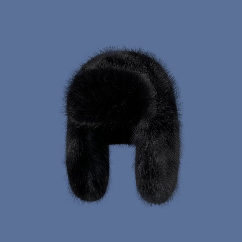 Korean Style Blue Faux Mink Plush Lei Feng Hat Women's Autumn And Winter Cycling Thickened Warm Skiing Cold-proof Earmuffs