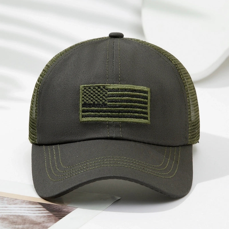 Unisex Embroidery Streetwear Geometric Embroidery Wide Eaves Curved Eaves Baseball Cap