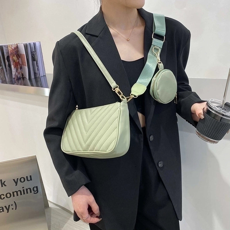 Women's Small Pu Leather Solid Color Streetwear Pillow Shape Zipper Shoulder Bag Crossbody Bag