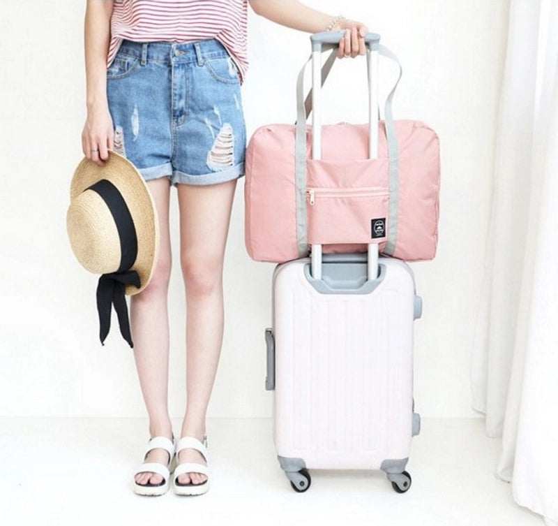 Travel Handbag Luggage Travel Storage Bag Large Capacity Shoulder Bag Waterproof Folding Bag Set Tie Rod For Hair