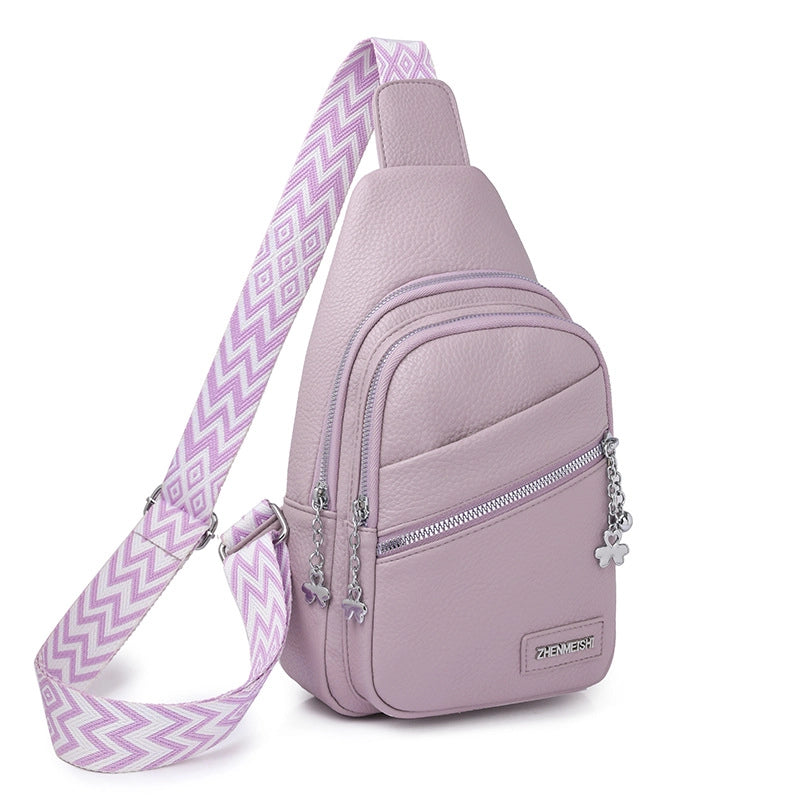 Women's Pu Leather Solid Color Elegant Bucket Zipper Fanny Pack