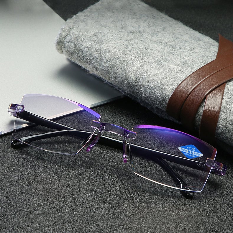 🔥Hot Sale🔥shape-grass® 2023 New Sapphire high hardness anti-blue progressive Far And Near Dual-Use Reading Glasses