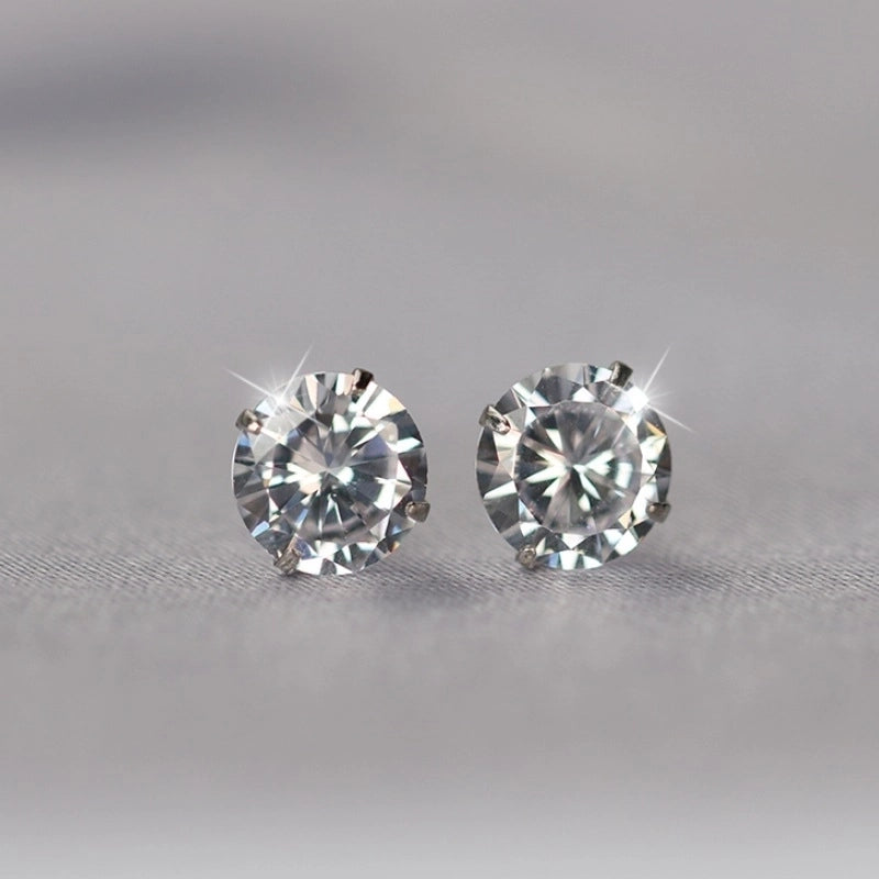1 Pair Minimalist U Shape Plating Brass Zircon Ear Studs