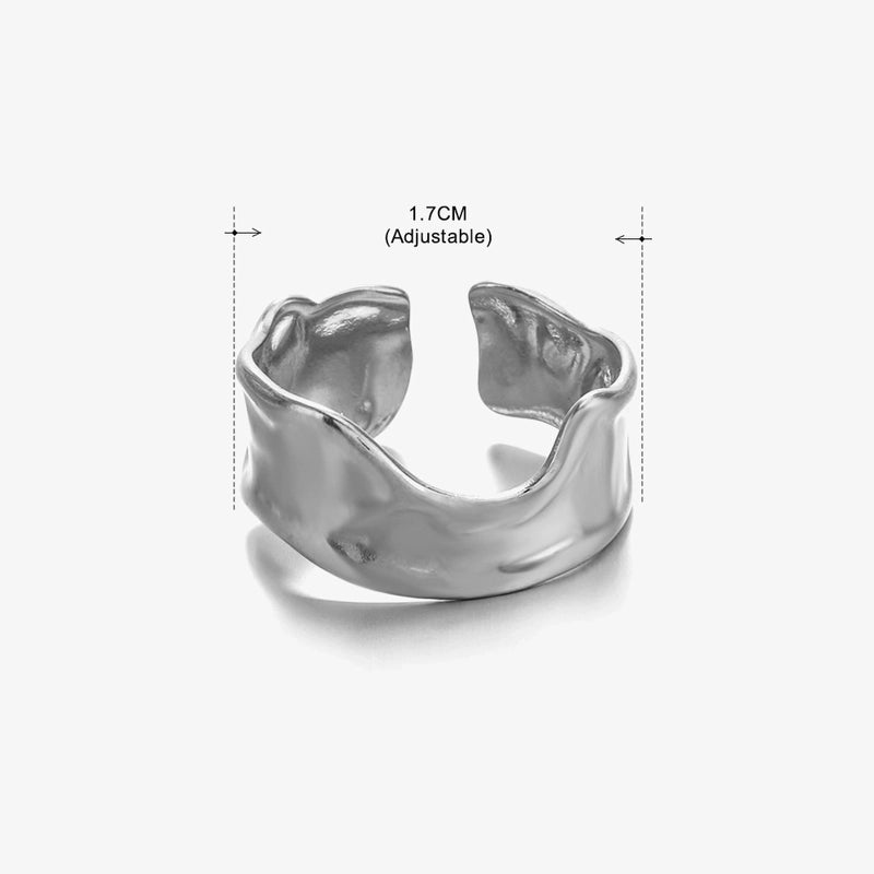 3 Pieces Basic Classic Style Geometric Leaf Stainless Steel Plating Open Rings