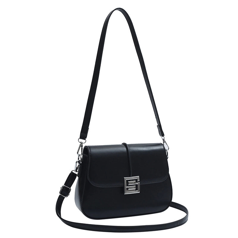 Women's Medium Pu Leather Solid Color Vintage Style Classic Style Square Magnetic Buckle Shoulder Bag