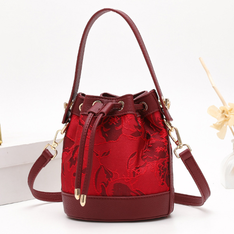 Red Wedding  Bucket Bag for Brides