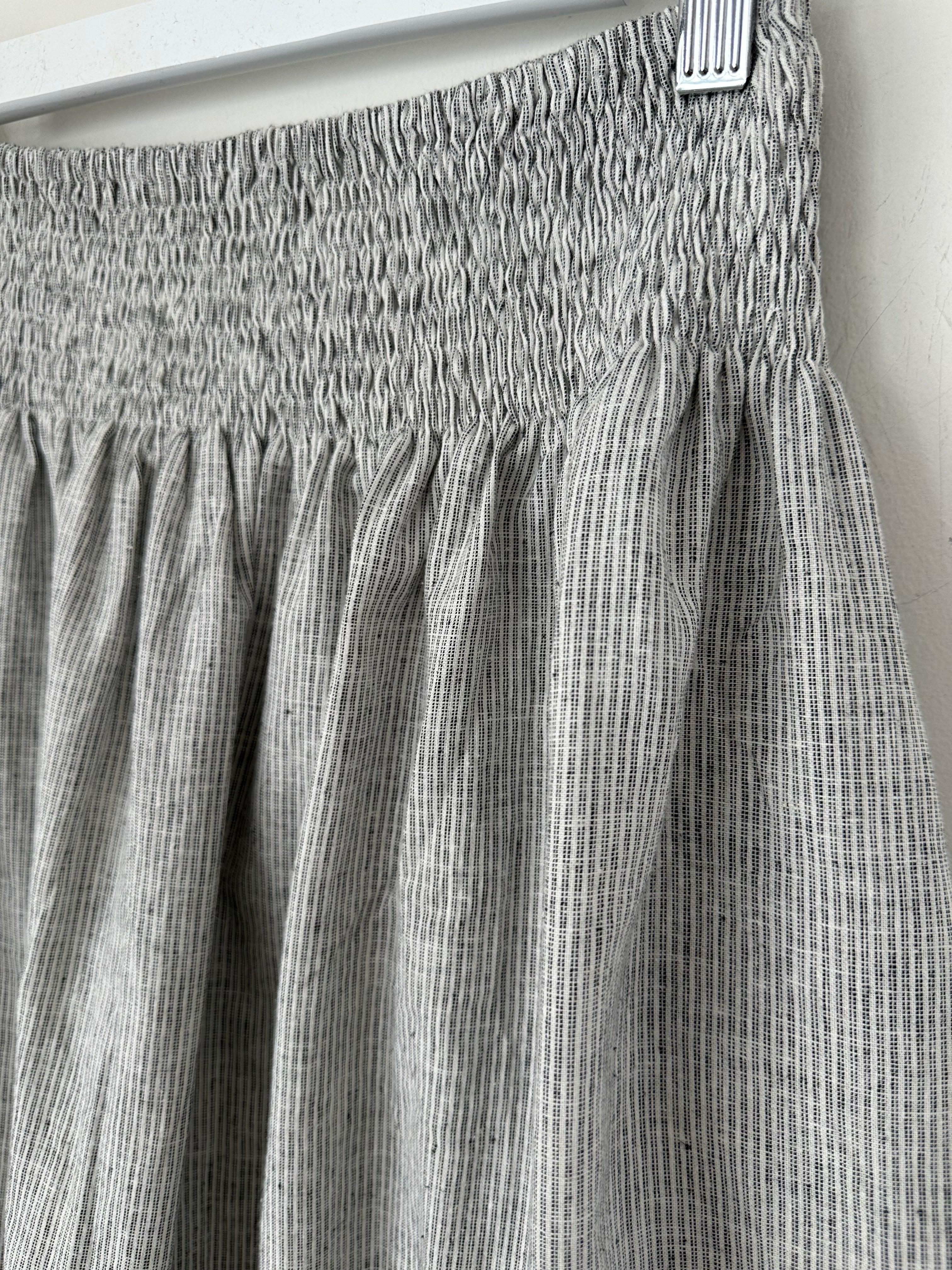 lulu skirt-fine grey stripe hemp