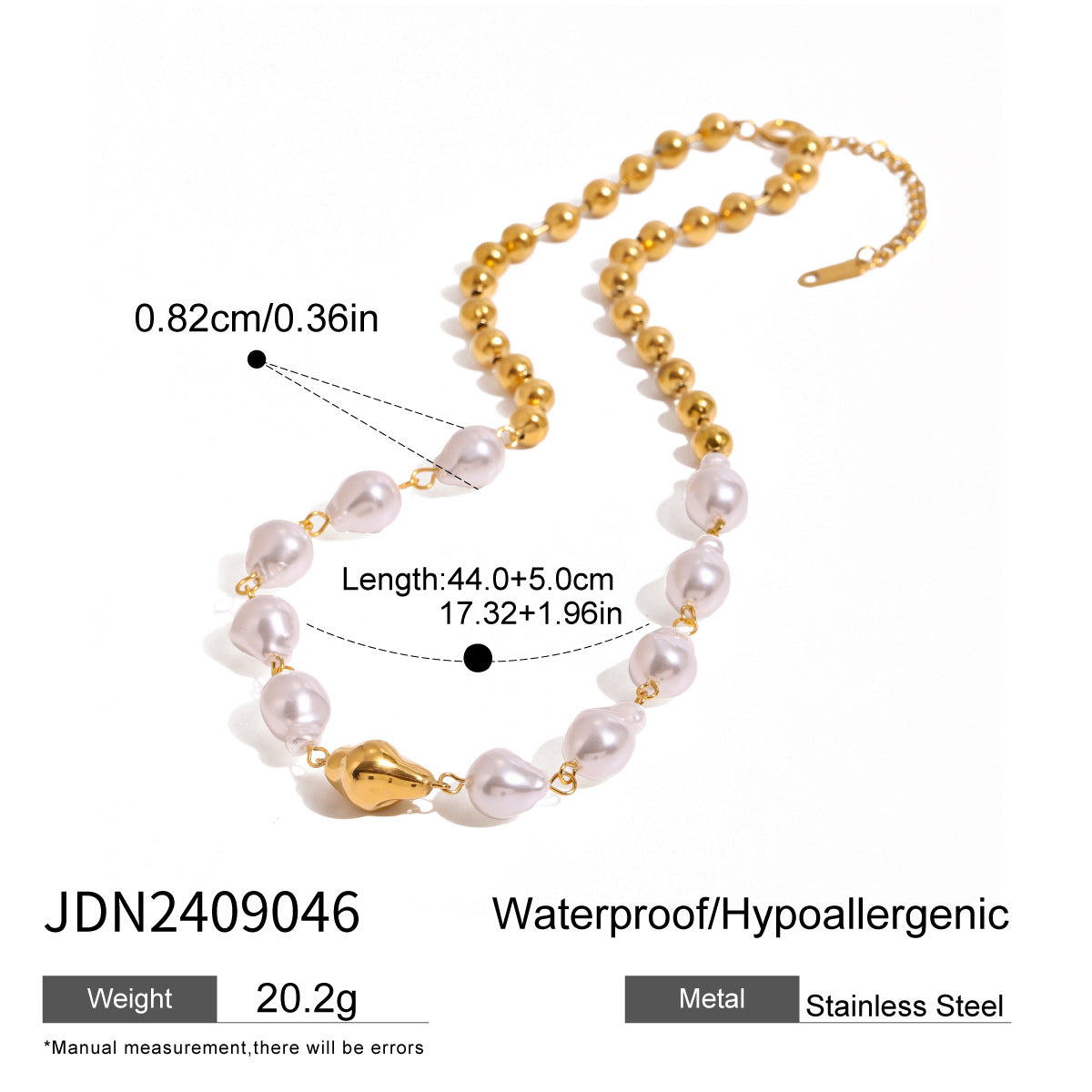 Stainless Steel Pearl Necklace Niche Fashion Clavicle Chain Titanium Steel Necklace