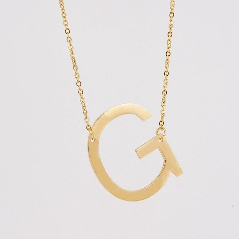 Fashion Letter 304 Stainless Steel 18K Gold Plated Plating Stainless Steel Necklaces