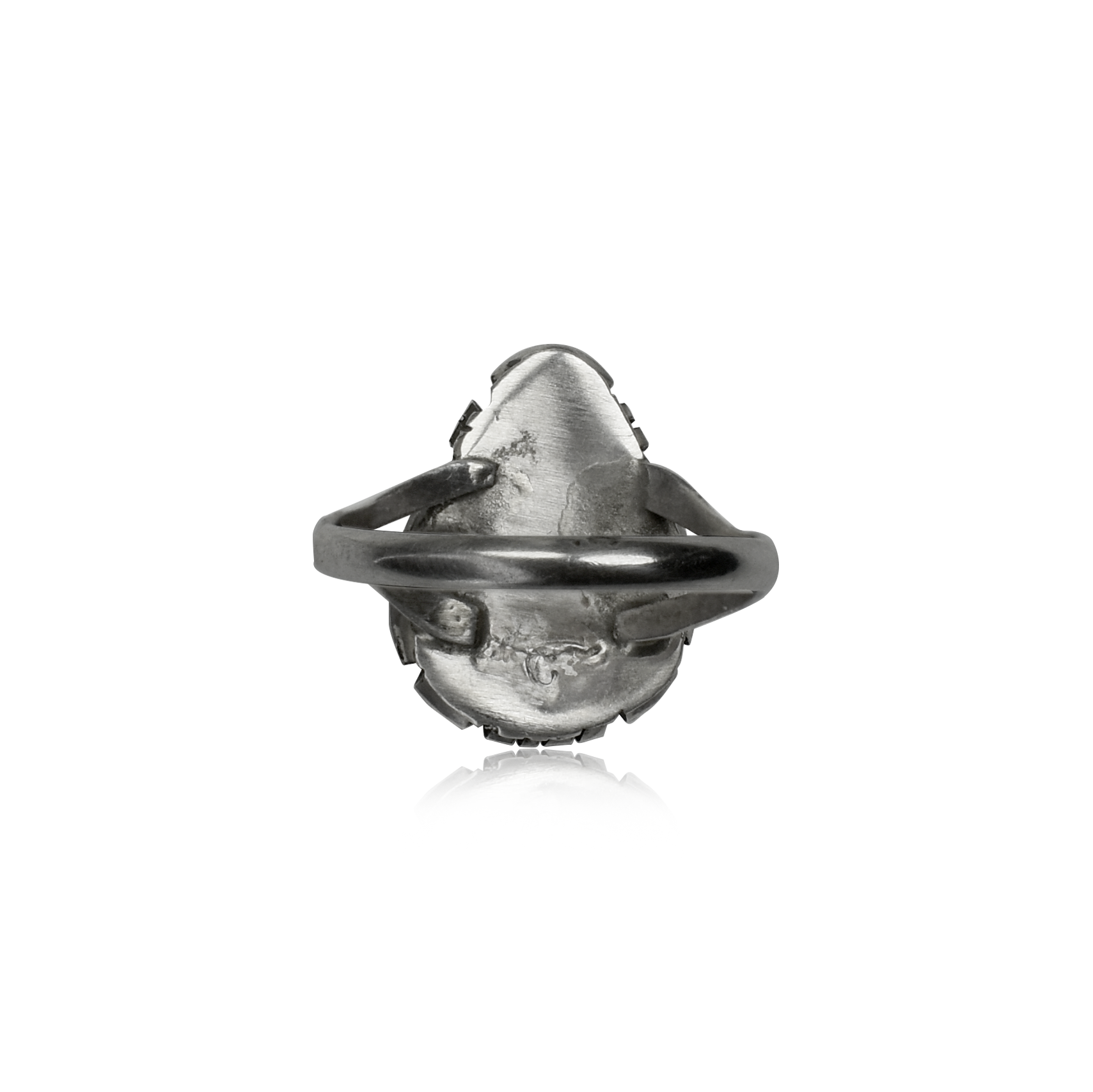 Dark White Buffalo Teardrop Ring