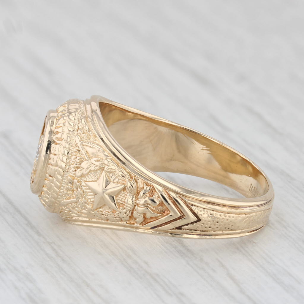 Texas A & M Class Ring 14k Yellow Gold Diamond Size 8.75
