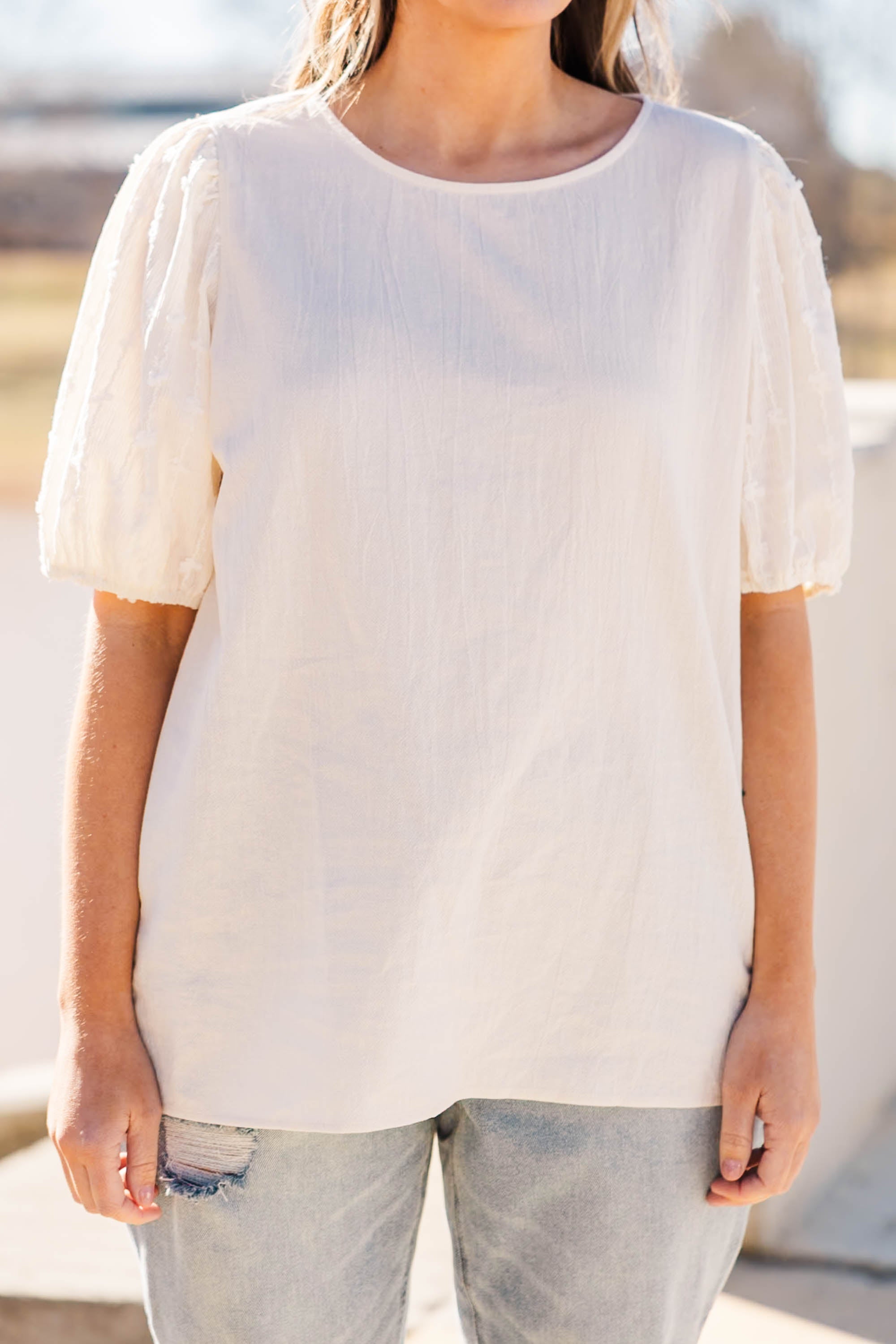 Sweet Sundays Top. Cream