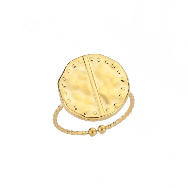 Minimalist Geometric Round Heart Shape 304 Stainless Steel 18K Gold Plated Plating Open Rings