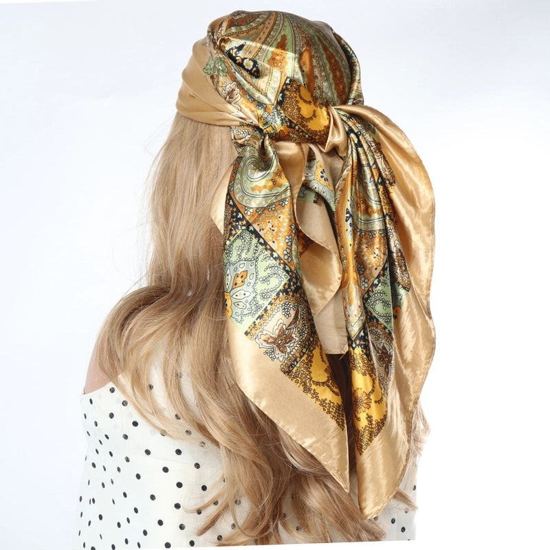 Women's Lady Modern Style Printing Polyester Printing Silk Scarf