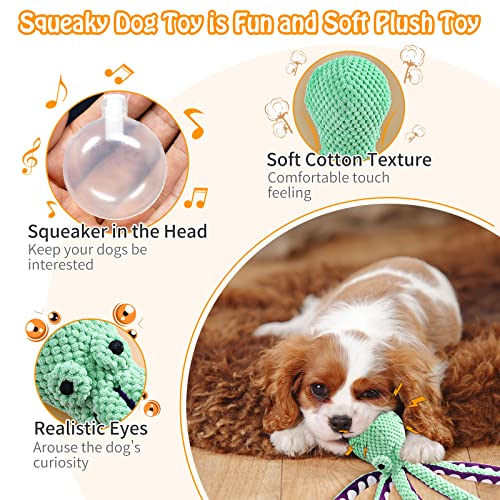 Squeaky Dog Toys for Large Dogs: Plush Dog Toys with Soft Fabric for Small. Medium. and Large Pets - Octopus Stuffed Dog Toys for Indoor Play