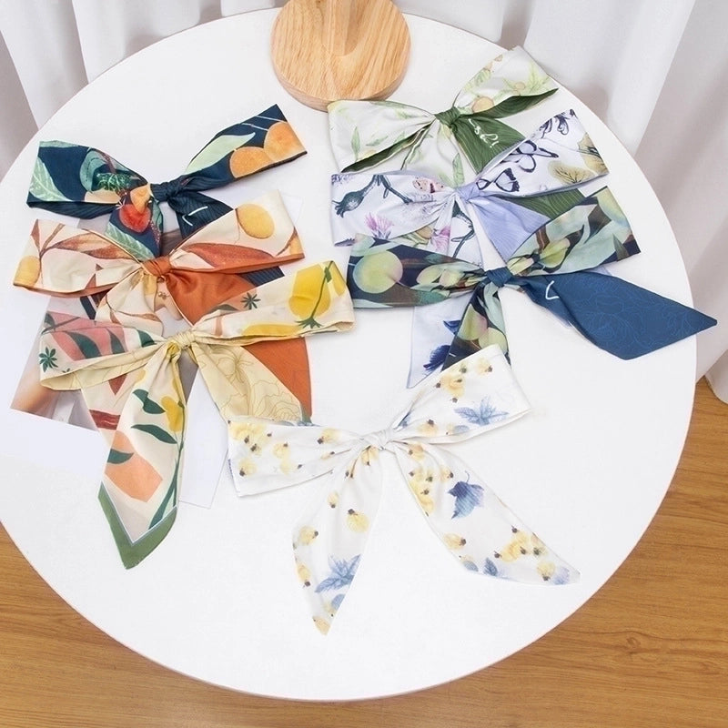 Women's Casual Minimalist Printing Plaid Flower Polyester Hair Band
