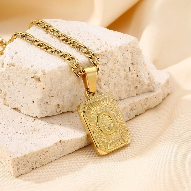 Casual Minimalist Letter 304 Stainless Steel 18K Gold Plated Pendant Necklace