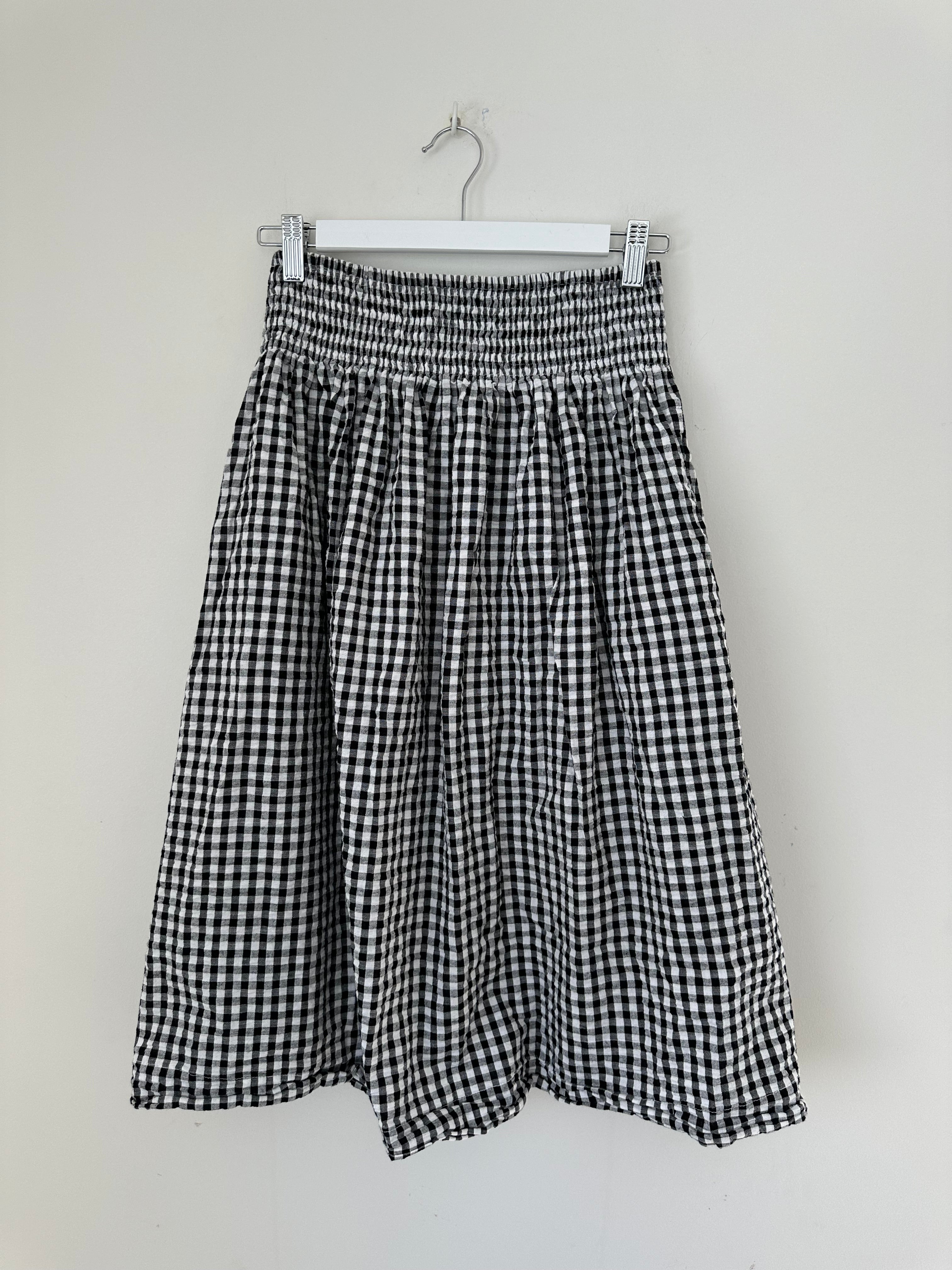 lola skirt -black /white gingham