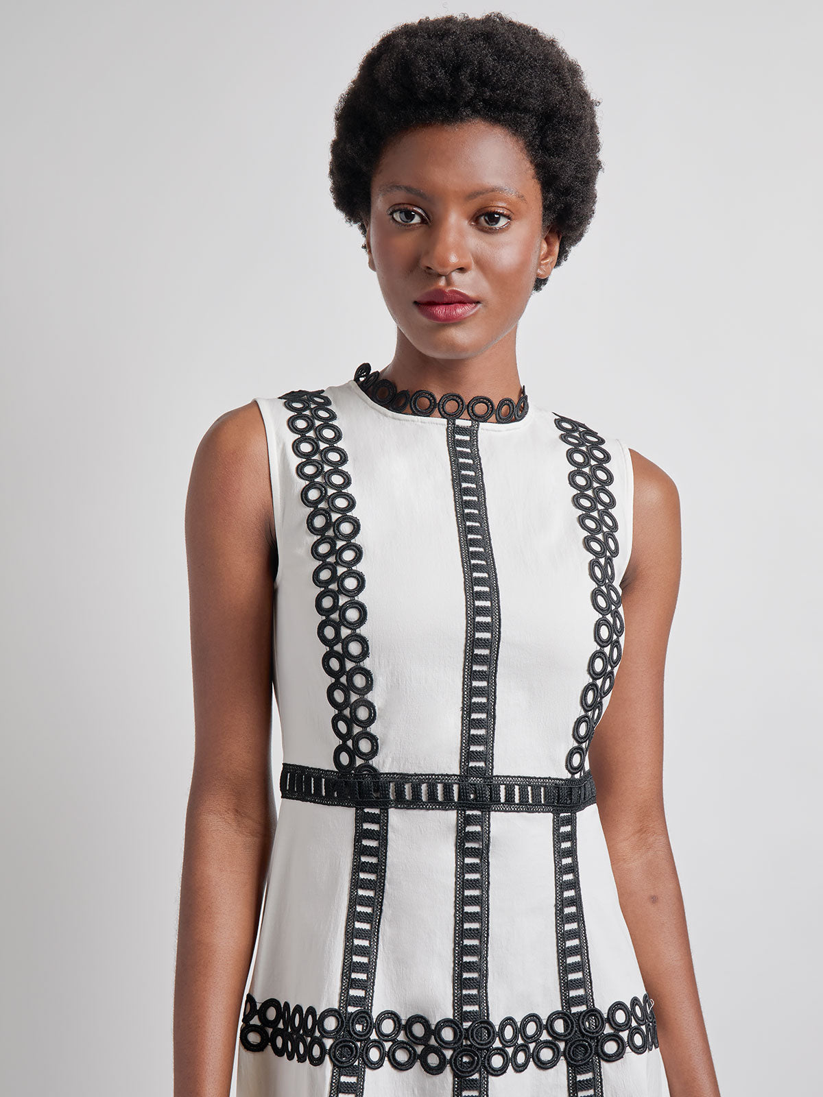 Fit & Flare Cotton Eyelet Trim Maxi Dress - Modern Fit