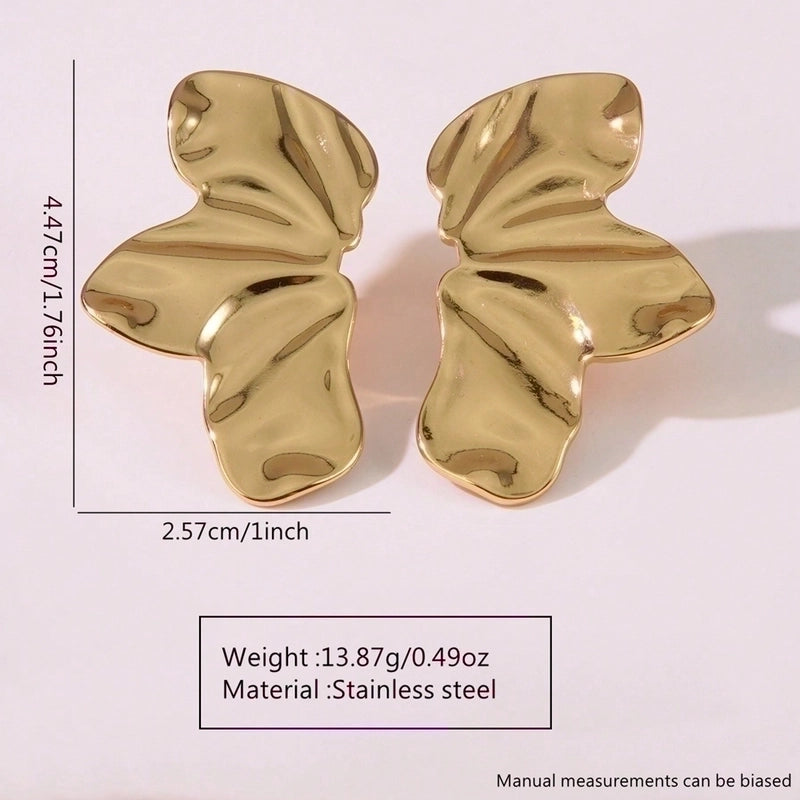 1 Pair Exaggerated Pastoral Streetwear Flower 304 Stainless Steel Imitation Gold  Ear Studs