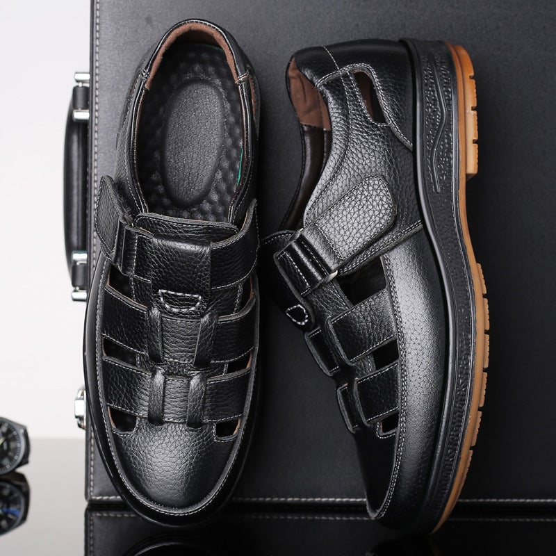 Men's Leather Casual Breathable Sandals (In Stock)